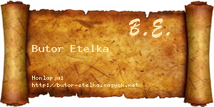Butor Etelka névjegykártya